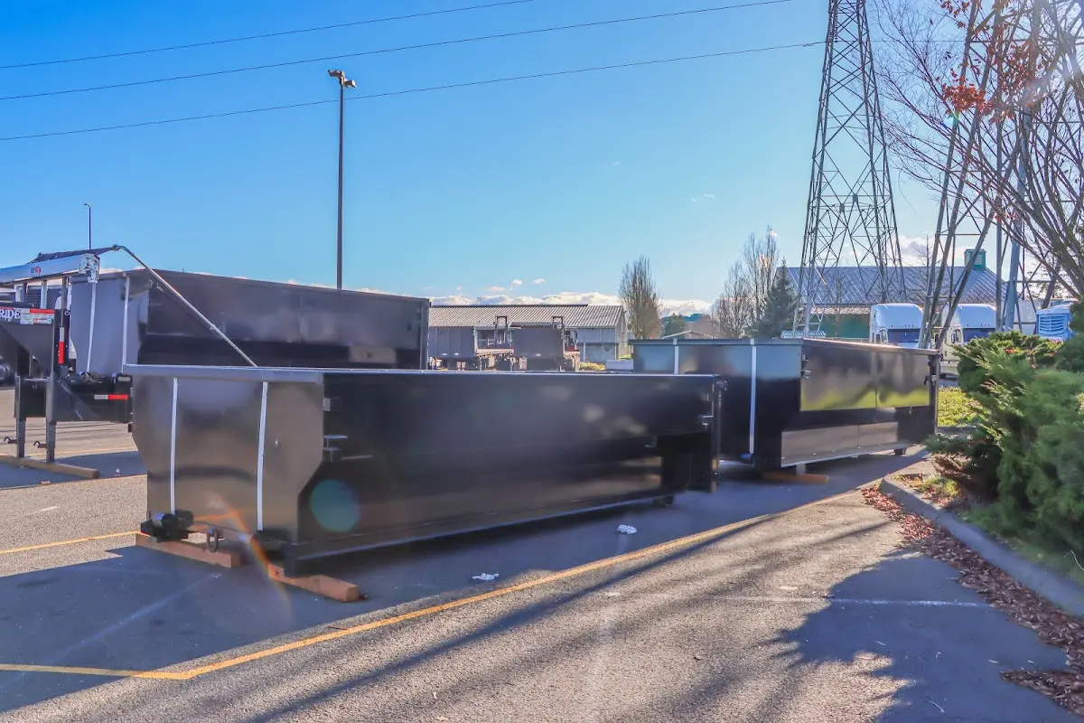 Roll-off dumpster ready for waste disposal at job site for Estate Cleanout Dumpster Rental in Sweet Home